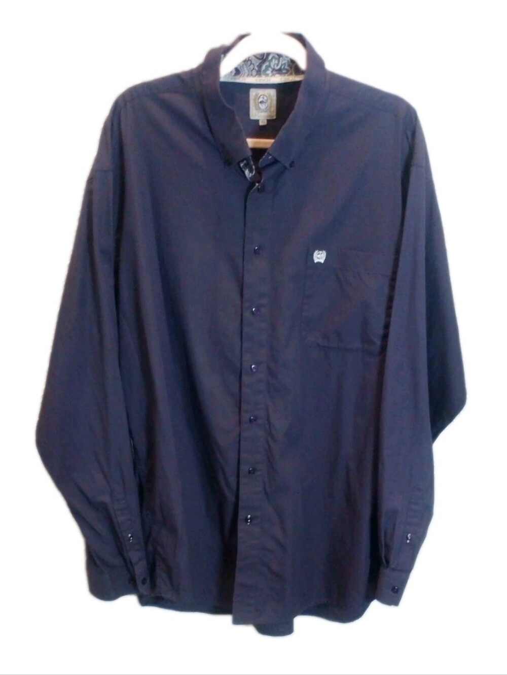 CINCH Men’s XL Purple Western Button Down Shirt Paisley Trim